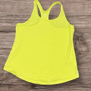 DSG Neon Yellow Sleeveless Racer Back Tank Top for Active Wear Sz M‎